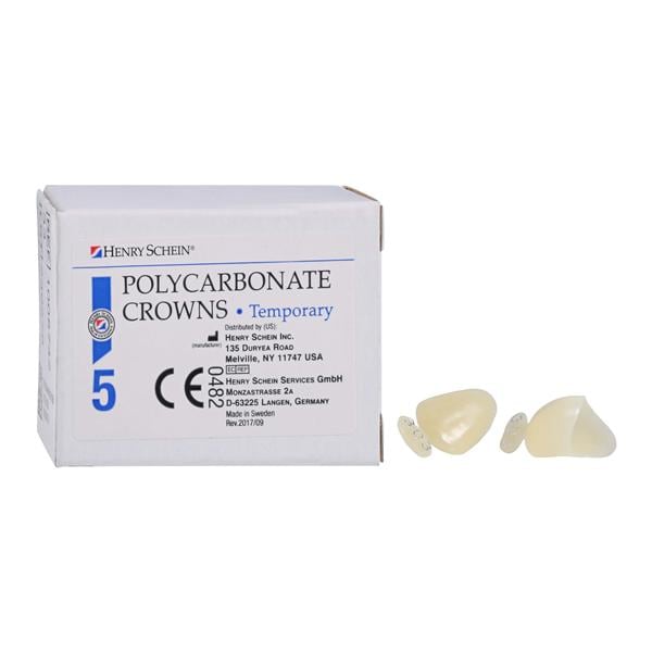 Polycarbonate Replacement Crowns Size 303 Left Cuspid Upper & Lower Refill 5/Bx