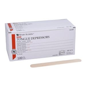 Tongue Depressor 6 in Wood Sterile Adult 100/Bx, 10 BX/CA
