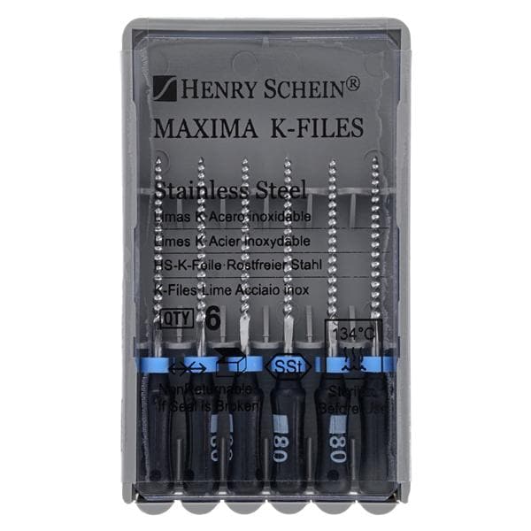 Maxima Hand K-File 21 mm Size 80 Stainless Steel Black 6/Bx