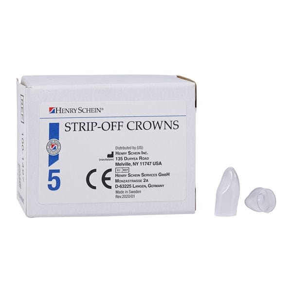 Strip Off Crown Form Size 333 Replacement Crowns Lower Left Anterior 5/Bx