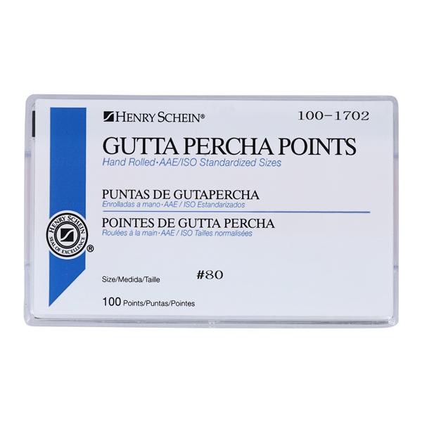 Machine Rolled Gutta Percha Points Size 80 Black 100/Bx