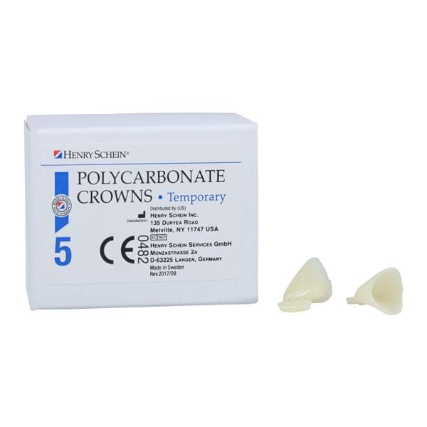 Polycarbonate Replacement Crowns Size 17 Upper Left Central Refill 5/Bx