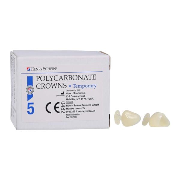 Polycarbonate Replacement Crowns Size 32 Right Cuspid Upper & Lower Refill 5/Bx