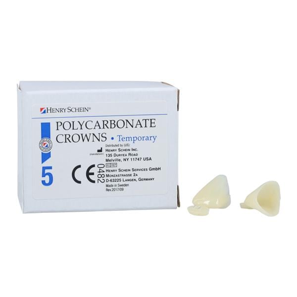 Polycarbonate Replacement Crowns Size 19 Upper Left Central Refill 5/Bx