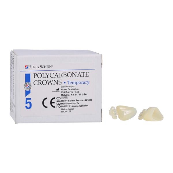 Polycarbonate Replacement Crowns Size 200 Upper Left Lateral Refill 5/Bx
