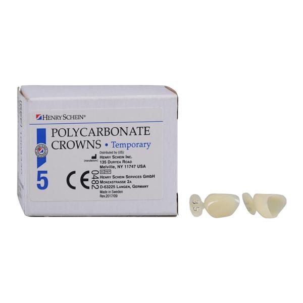 Polycarbonate Replacement Crowns Size 35 Left Cuspid Upper & Lower Refill 5/Bx