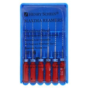 Maxima Hand Reamer 25 mm Size 25 Stainless Steel Red 6/Bx
