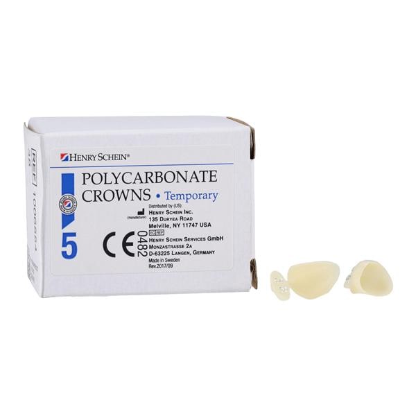 Polycarbonate Replacement Crowns Size 38 Left Cuspid Upper & Lower Refill 5/Bx