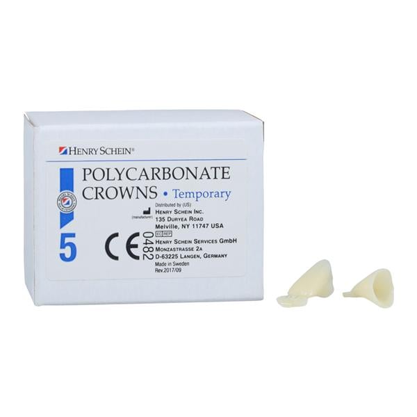 Polycarbonate Replacement Crowns Size 61 Lower Anterior Refill 5/Bx