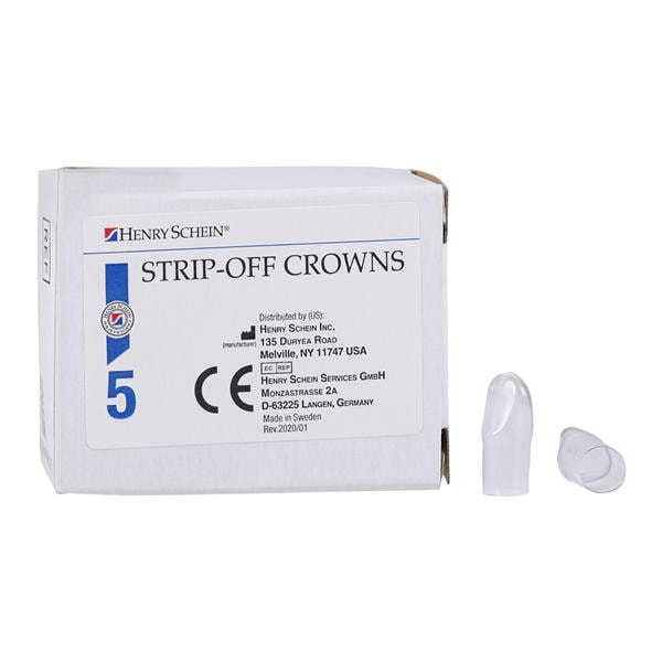 Strip Off Crown Form Size 433 Replacement Crowns Lower Right Anterior 5/Bx