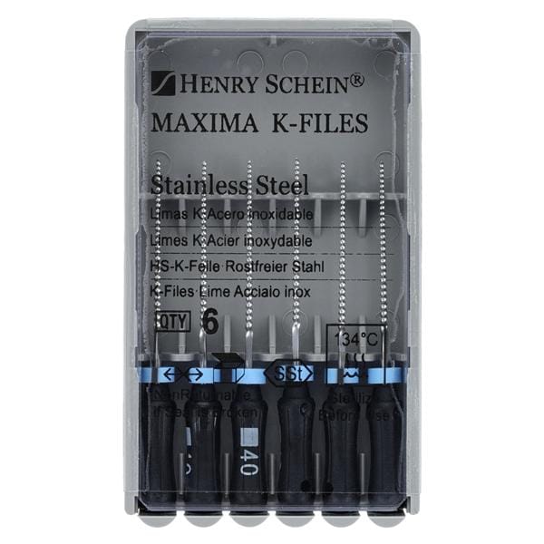 Maxima Hand K-File 21 mm Size 40 Stainless Steel Black 6/Bx