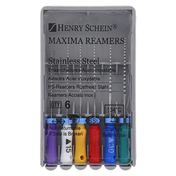 Maxima Hand Reamer 25 mm Size 10-35 Stainless Steel Assorted 6/Bx