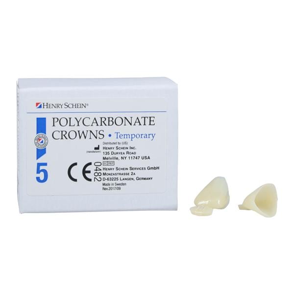 Polycarbonate Replacement Crowns Size 18 Upper Left Central Refill 5/Bx