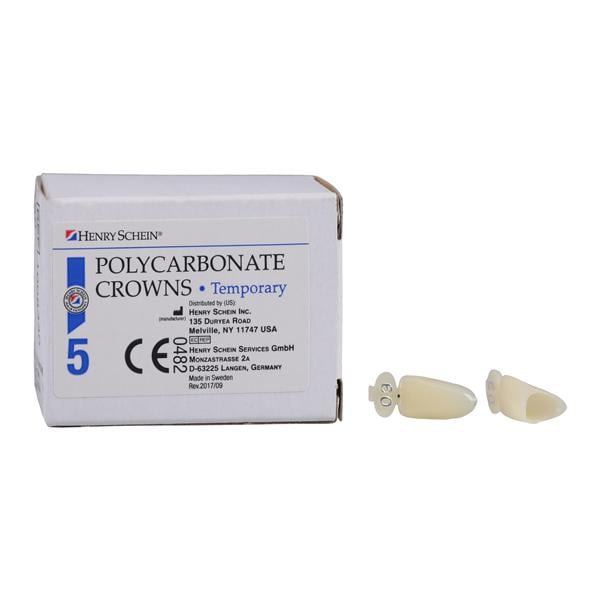 Polycarbonate Replacement Crowns Size 60 Lower Anterior Refill 5/Bx