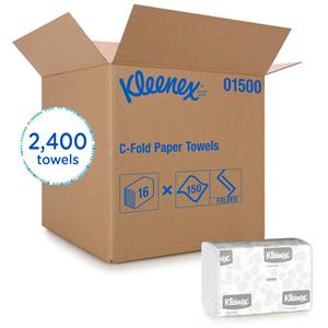 Kleenex Towel C-Fold Disposable 40% Recycled Fiber White 2400/Ca