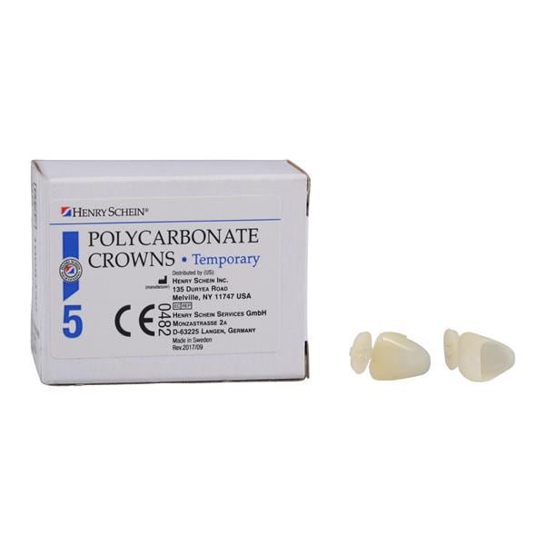 Polycarbonate Replacement Crowns Size 13 Upper Right Central Refill 5/Bx