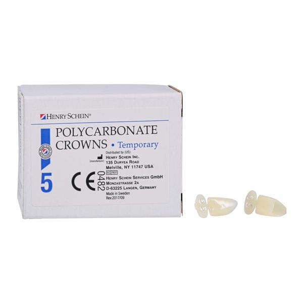Polycarbonate Replacement Crowns Size 65 Lower Anterior Refill 5/Bx
