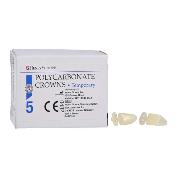 Polycarbonate Replacement Crowns Size 68 Lower Anterior Refill 5/Bx