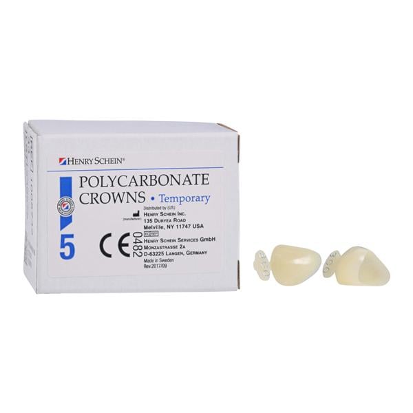 Polycarbonate Replacement Crowns Size 300 Right Cuspid Upper & Lower Refill 5/Bx