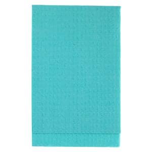 Patient Bib 2 Ply Tissue / Poly 13 in x 18 in Teal Disposable 500/Ca