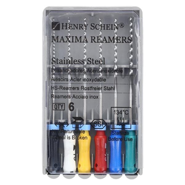 Maxima Hand Reamer 31 mm Size 40-70 Stainless Steel Assorted 6/Bx