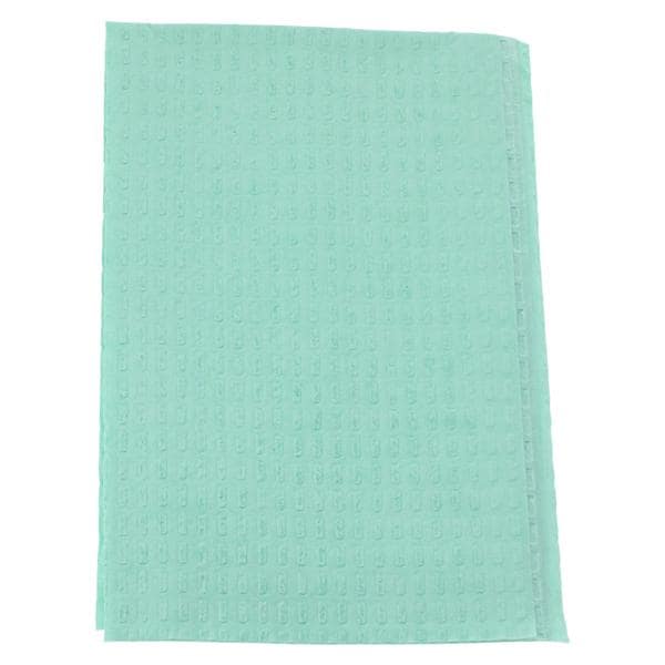 Patient Bib 3 Ply Tissue / Poly 13 in x 18 in Green Disposable 500/Ca