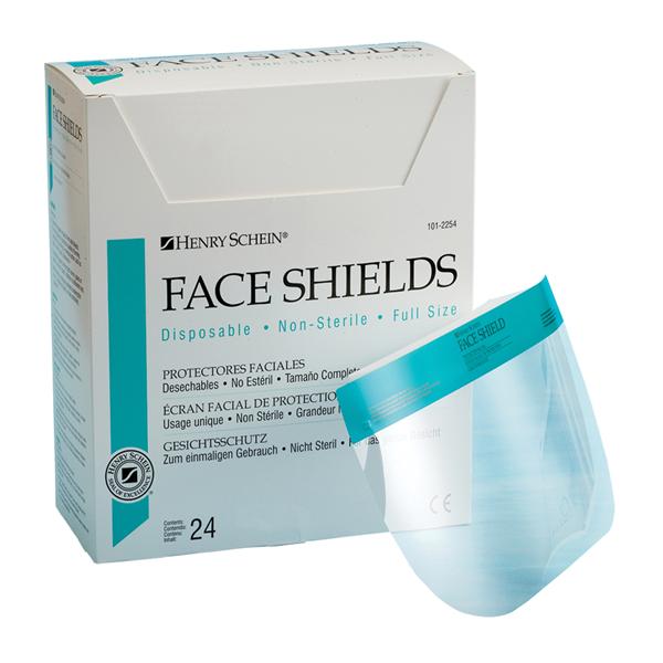 Protective Shield Pre-Assembled Clear / Blue Disposable 24/Bx