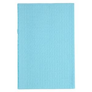 Towel Bib 3 Ply Tissue / Poly 13 in x 18 in Blue Disposable 500/Ca