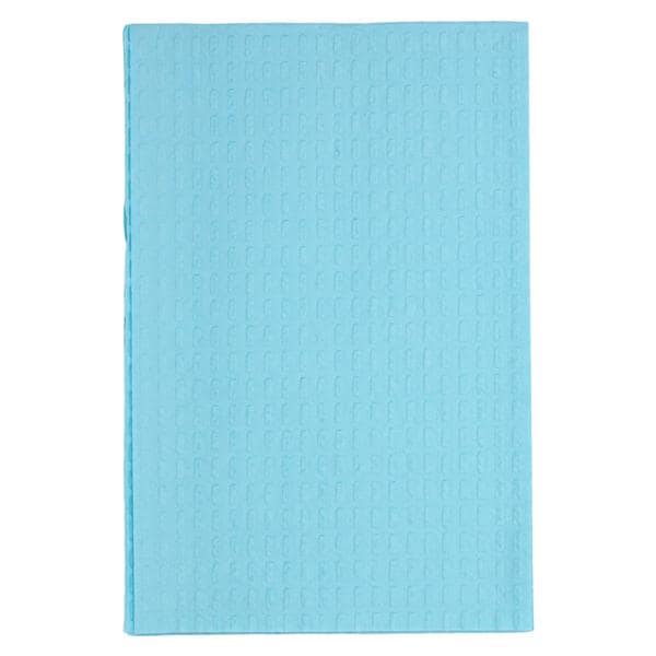 Towel Bib 3 Ply Tissue / Poly 13 in x 18 in Blue Disposable 500/Ca
