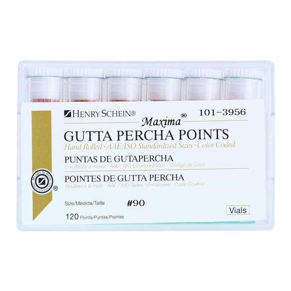 Maxima Hand Rolled Gutta Percha Points Size 90 White 6Vls/Bx