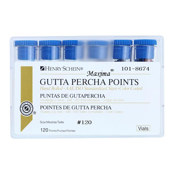 Maxima Hand Rolled Gutta Percha Points Size 120 Blue 6Vls/Bx