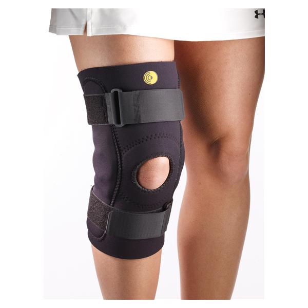 Hinged Knee Support Universal Size Black Neoprene