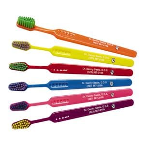 Acclean Imprinted Toothbrush Youth 28 Tuft Diamond Assorted Neon 144/Bx