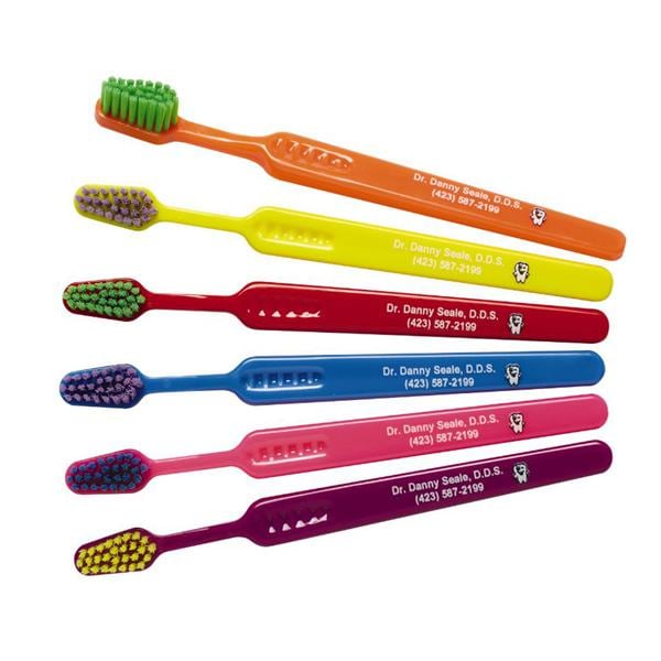 Acclean Imprinted Toothbrush Youth 28 Tuft Diamond Assorted Neon 144/Bx