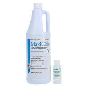MaxiCide Instrument Disinfectant 2.5% Glutaraldehyde 1 Quart 1qt/Ea, 4 EA/BX