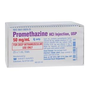 Promethazine HCl Injection 50mg/mL SDV 1mL 25/Package