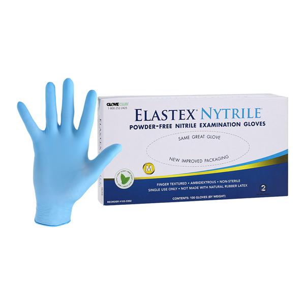 Elastex Nytrile Nitrile Exam Gloves Medium Blue Non-Sterile