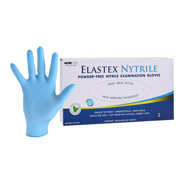Elastex Nytrile Nitrile Exam Gloves Large Blue Non-Sterile