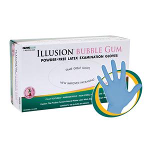 Illusion Bubble Gum Exam Gloves Small Blue Non-Sterile