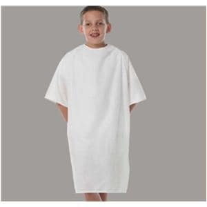 Patient Gown Polyester Knit Child X-Large White Ea