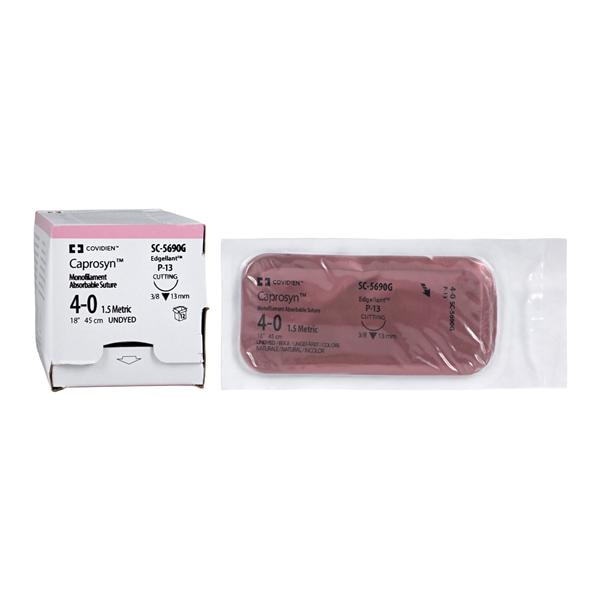 Caprosyn Suture 4-0 18" Glycolide/Lactide Monofilament P-13 Undyed 12/Ca