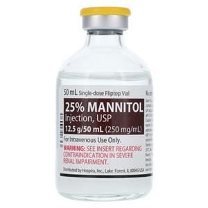 Mannitol Injection 25% 12.5gm/Vl SDV 50mL 25/Ca