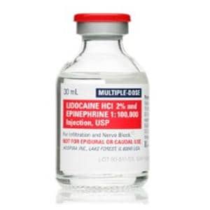 Lidocaine HCl Epinephrine Injection 2% 1:100,000 MDV 30mL 25/Bx