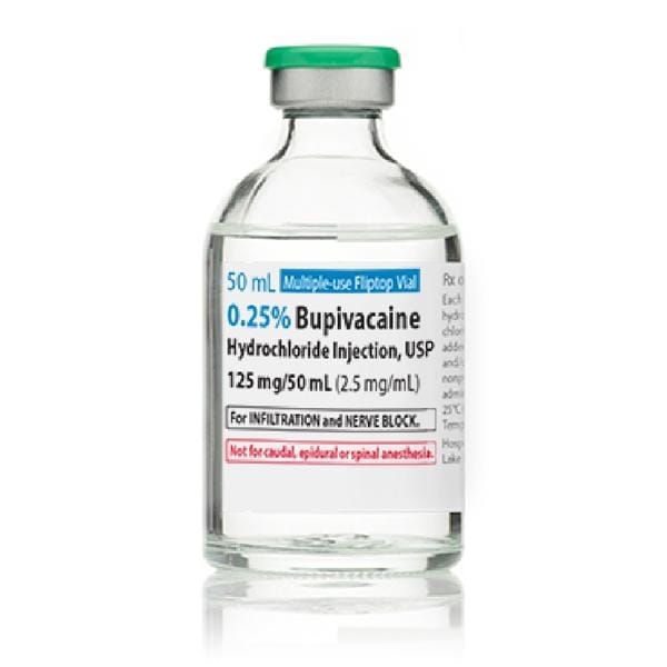 Bupivacaine HCl Injection 0.25% MDV 50mL 25/Bx