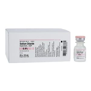 Sodium Chloride Injection 0.9% PF SDV 10mL 25/Pk, 16 PK/CA