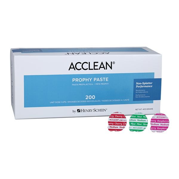 Acclean Prophy Paste Medium Cherry/Mint/Raspberry 200/Bx