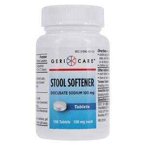 Docusate Sodium Stool Softener/Laxative Tablets 100mg 100/Bt