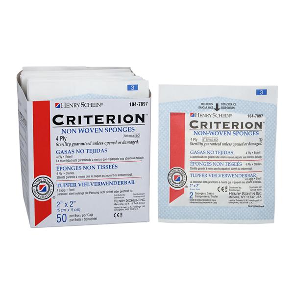 Criterion Rayon/Polyester Blend Non-Woven Sponge 2x2" 4 Ply Sterile Square LF