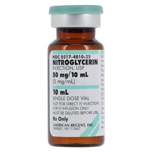 Nitroglycerin Injection 5mg/mL SDV 10mL 25X10ml
