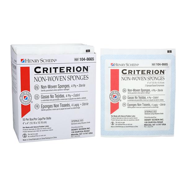 Criterion Rayon/Polyester Blend Non-Woven Sponge 4x4" 4 Ply Sterile Square LF